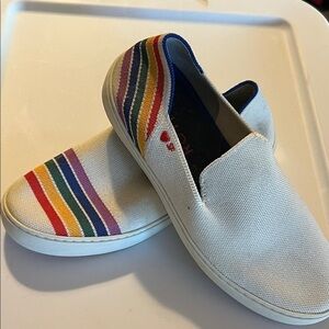 Rothy's PRIDE SF Rainbow Slip On Sneakers::Rare::SZ 8::